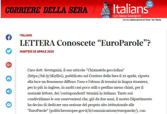 Conoscete "EuroParole"?