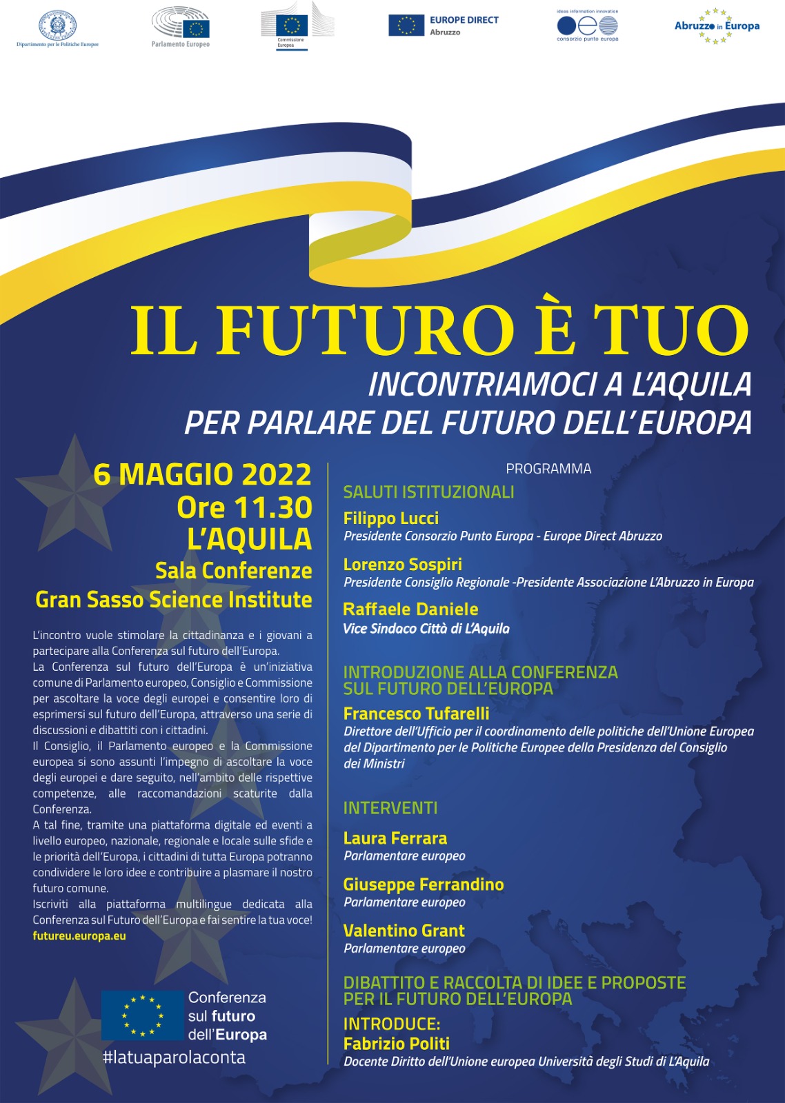 "Il futuro è tuo - Incontriamoci in Abruzzo per parlare del futuro dell'Europa"