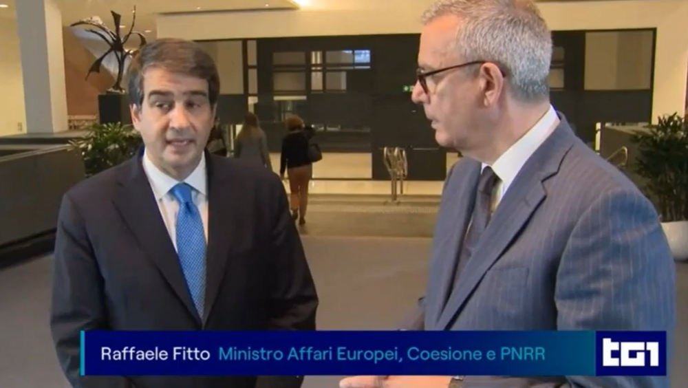Ministro Fitto intervistato al Tg1