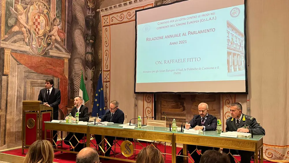 Ministro Fitto ha presentato Relazione COLAF 2021 