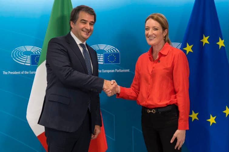 Ministro Fitto incontra la Presidente Metsola 