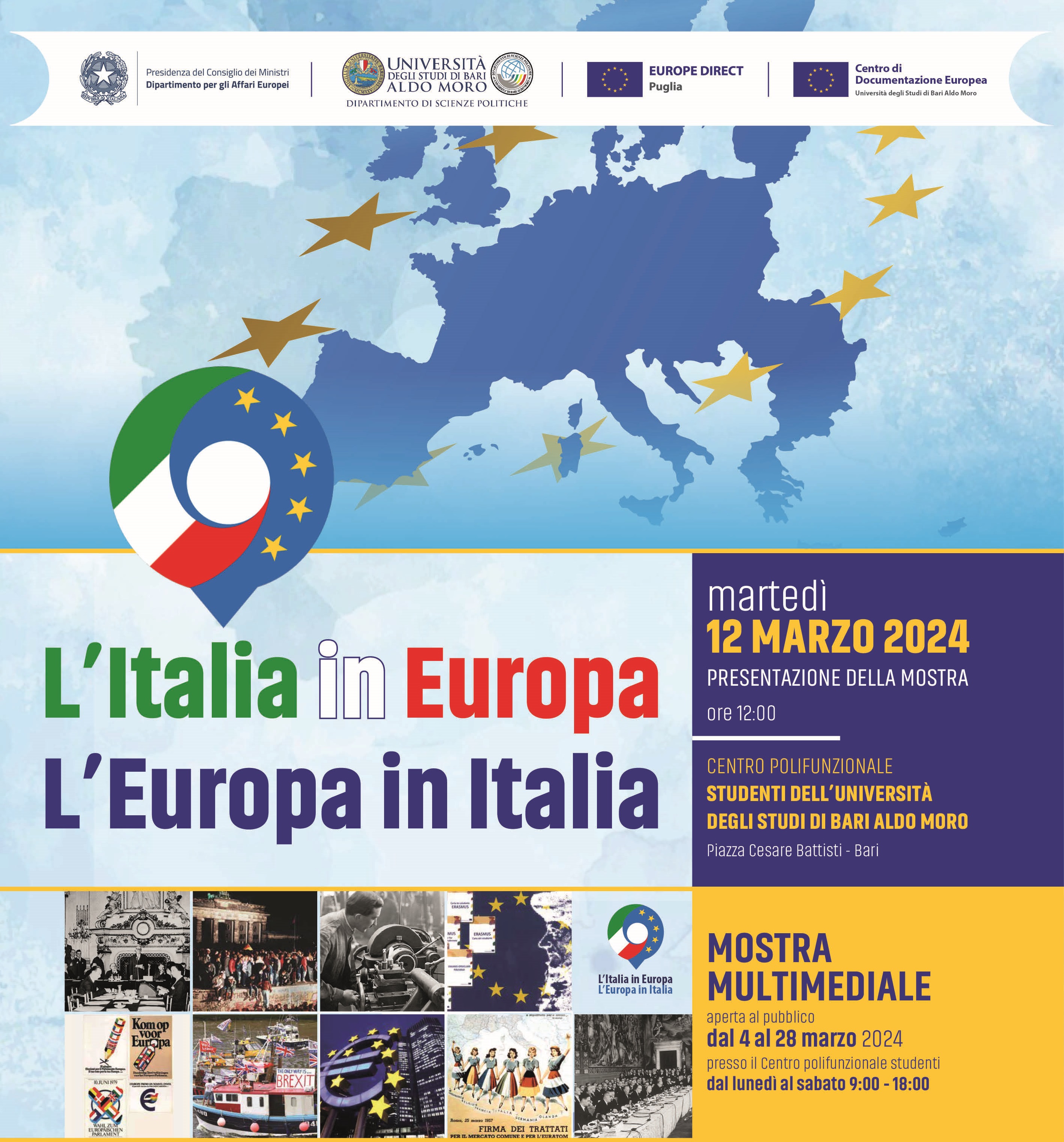 Bari ospita la mostra del Dipartimento dedicata alla storia dell'Unione Europea